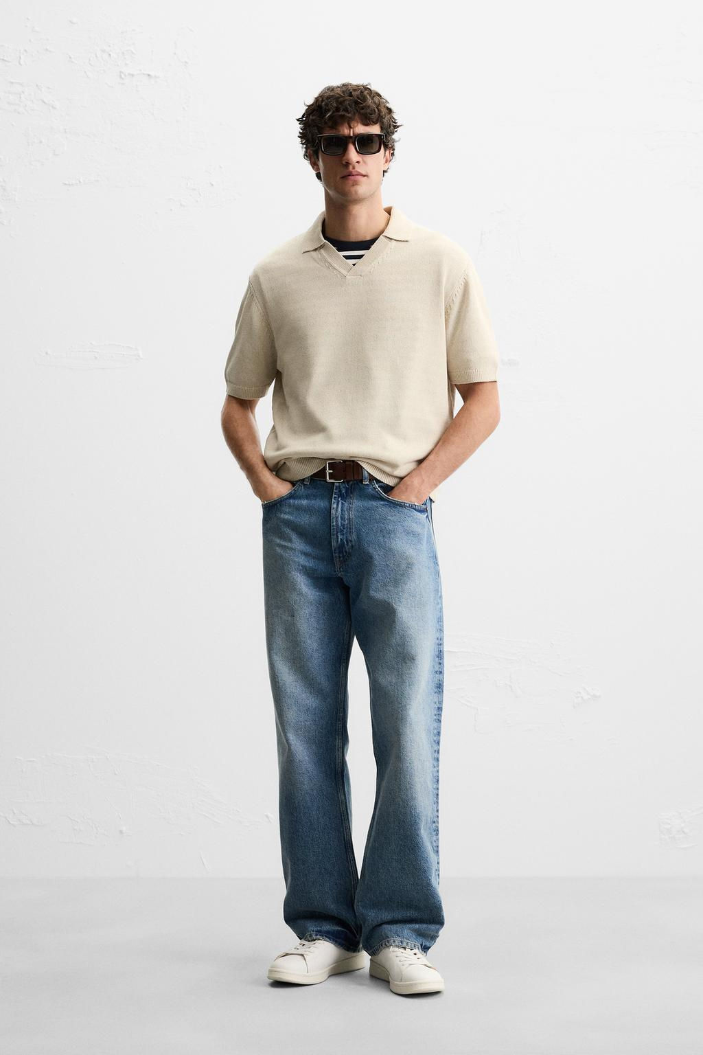 TEXTURED KNIT POLO SHIRT - Zara фото 14