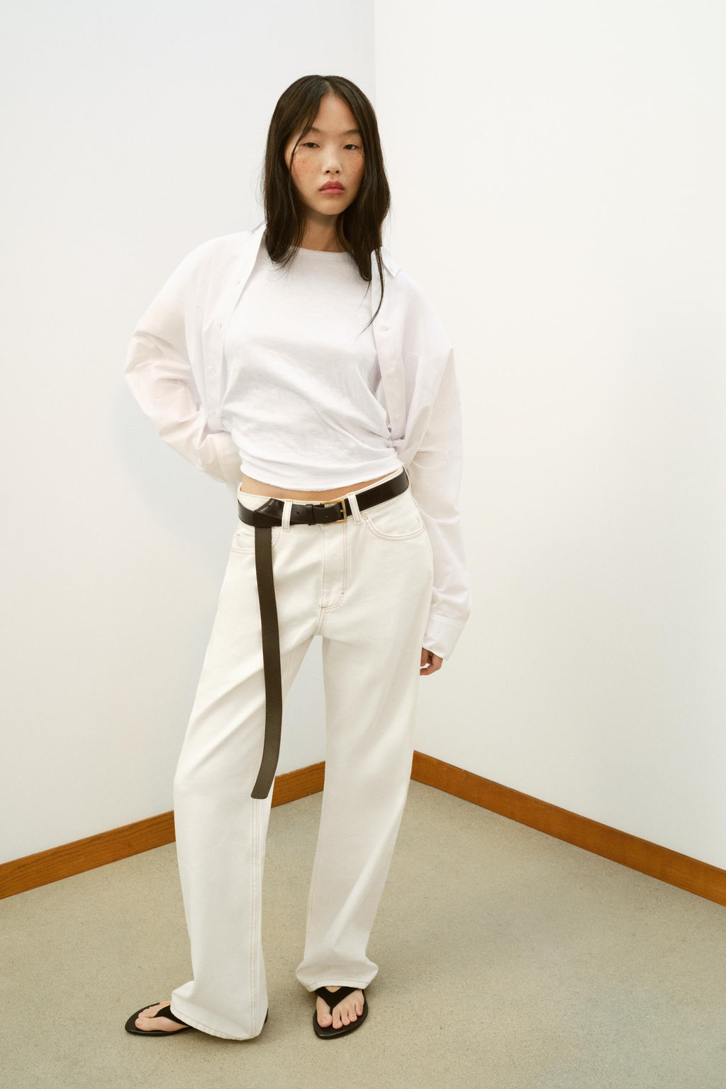 CAMISETA ALGOD?N MANGA CORTA / Blanco - Zara фото 8