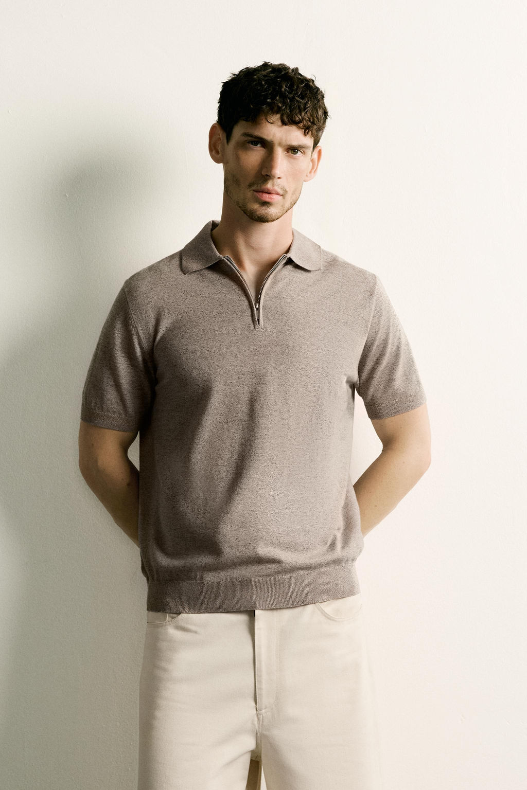 POLO PUNTO REGULAR FIT CREMALLERA / Crudo / Vigor?