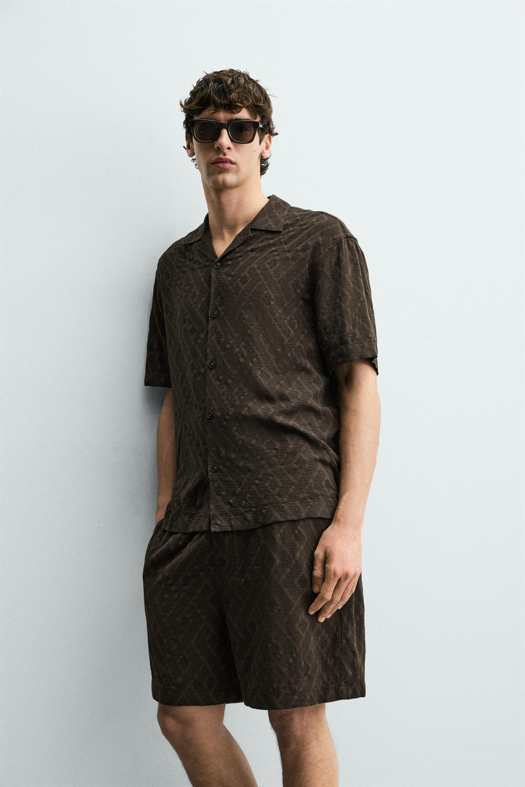BERMUDA JACQUARD GEOM?TRICO / Marr?n - Zara фото 5