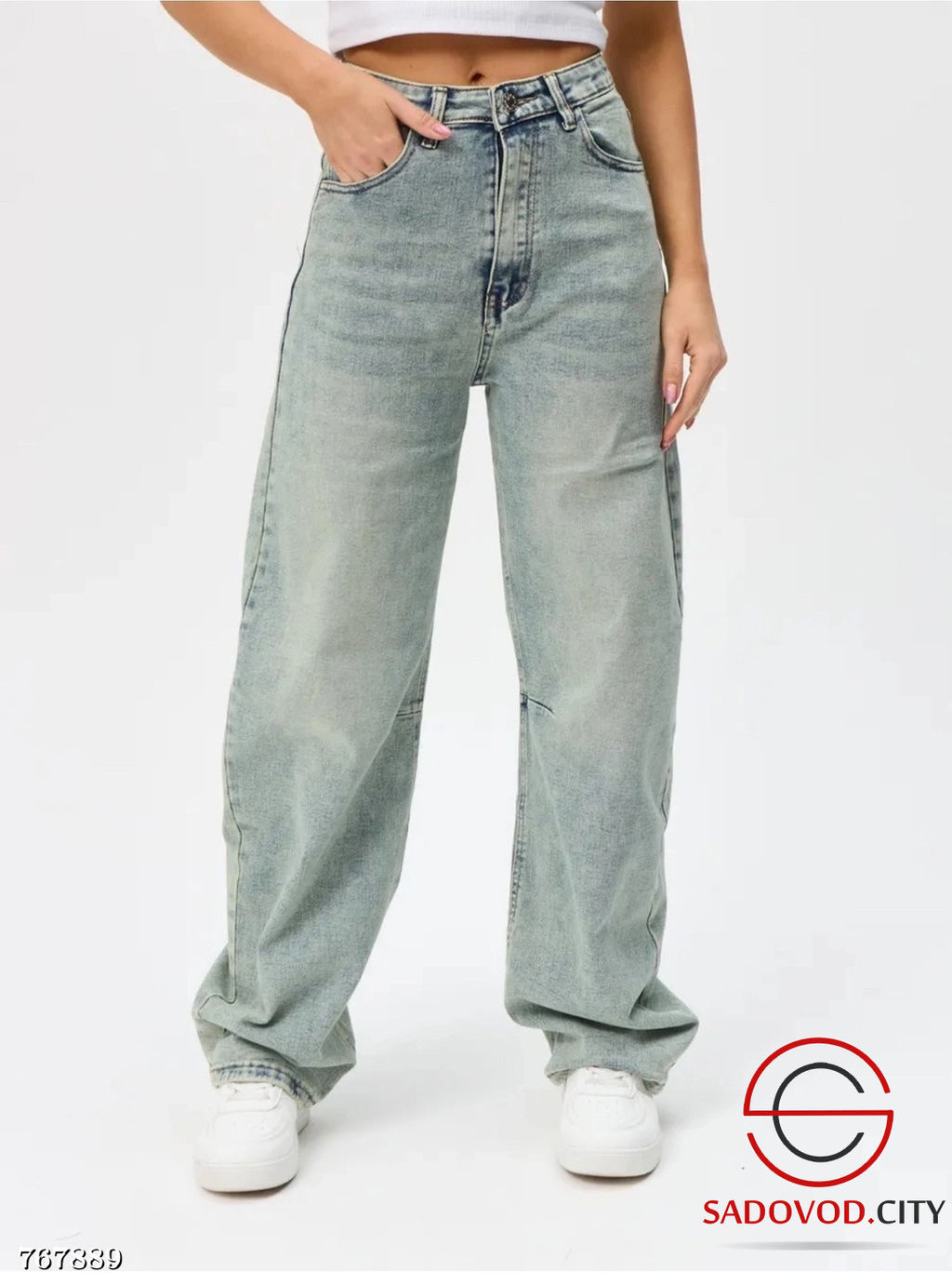 Джинсы багги стрейч женские
