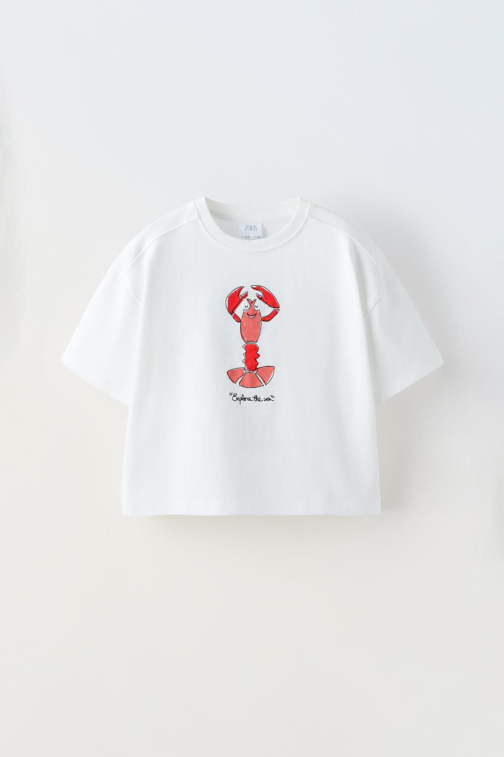 EMBROIDERED LOBSTER T-SHIRT - Zara фото 2