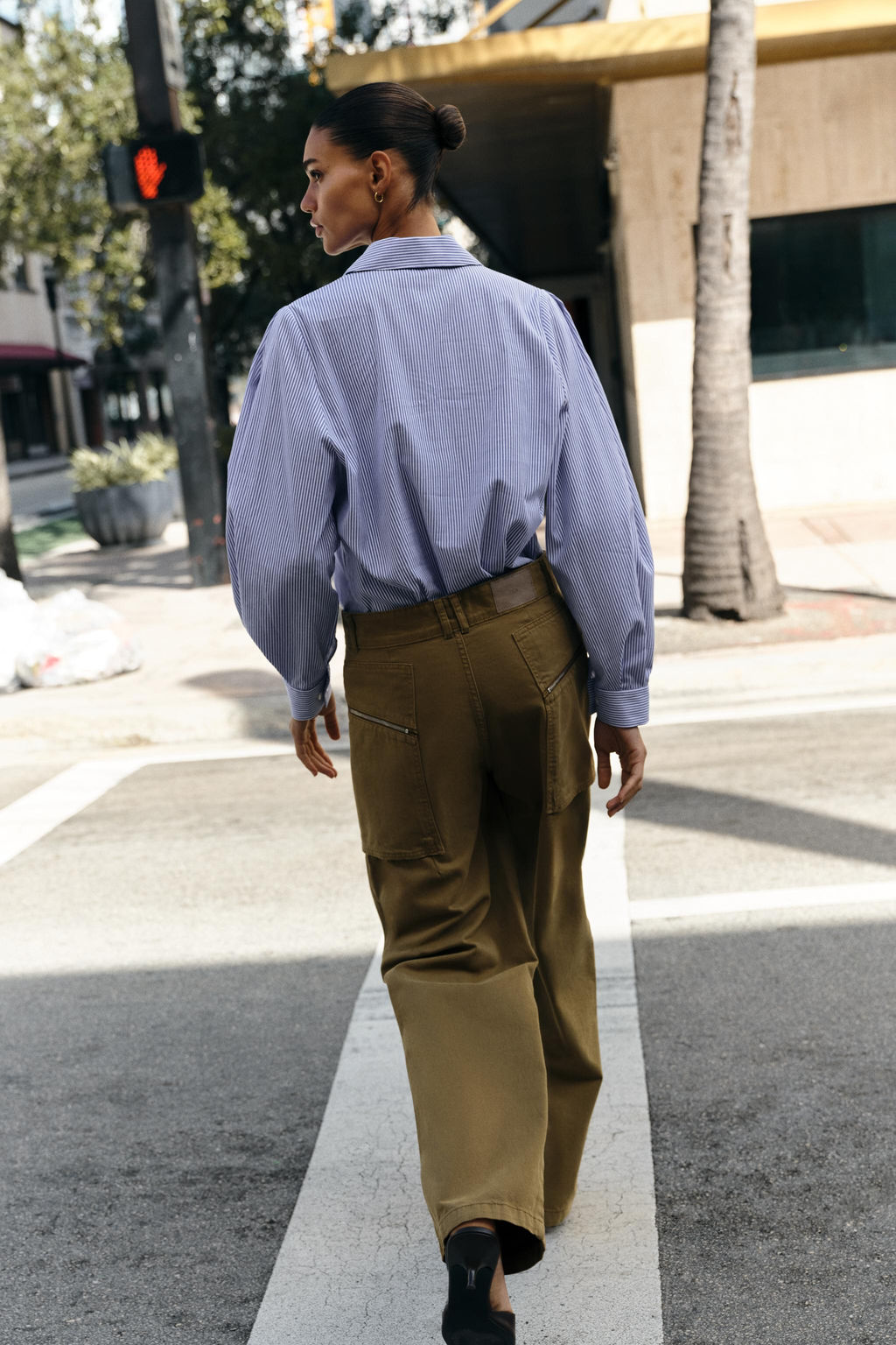 CAMISA ALGOD?N RAYAS / Crudo / Azul - Zara фото 5