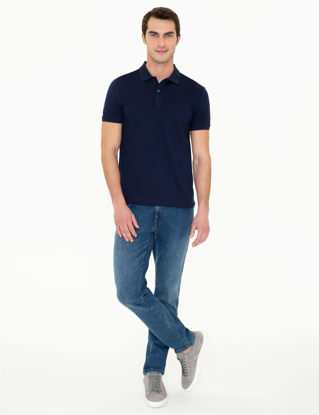 Lacivert Slim Fit Polo Yaka Merserize Ti__rt - Pierre cardin фото 5
