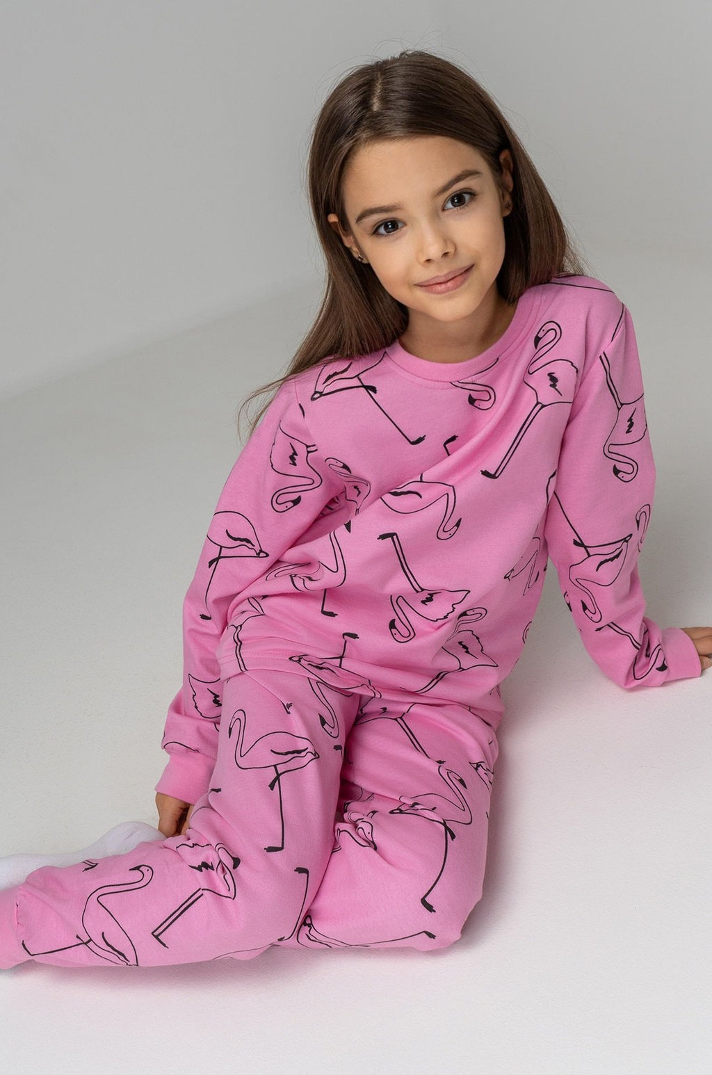 Хлопковая пижама для девочки из футера с начесом Happyfox - Happy fox фото 11