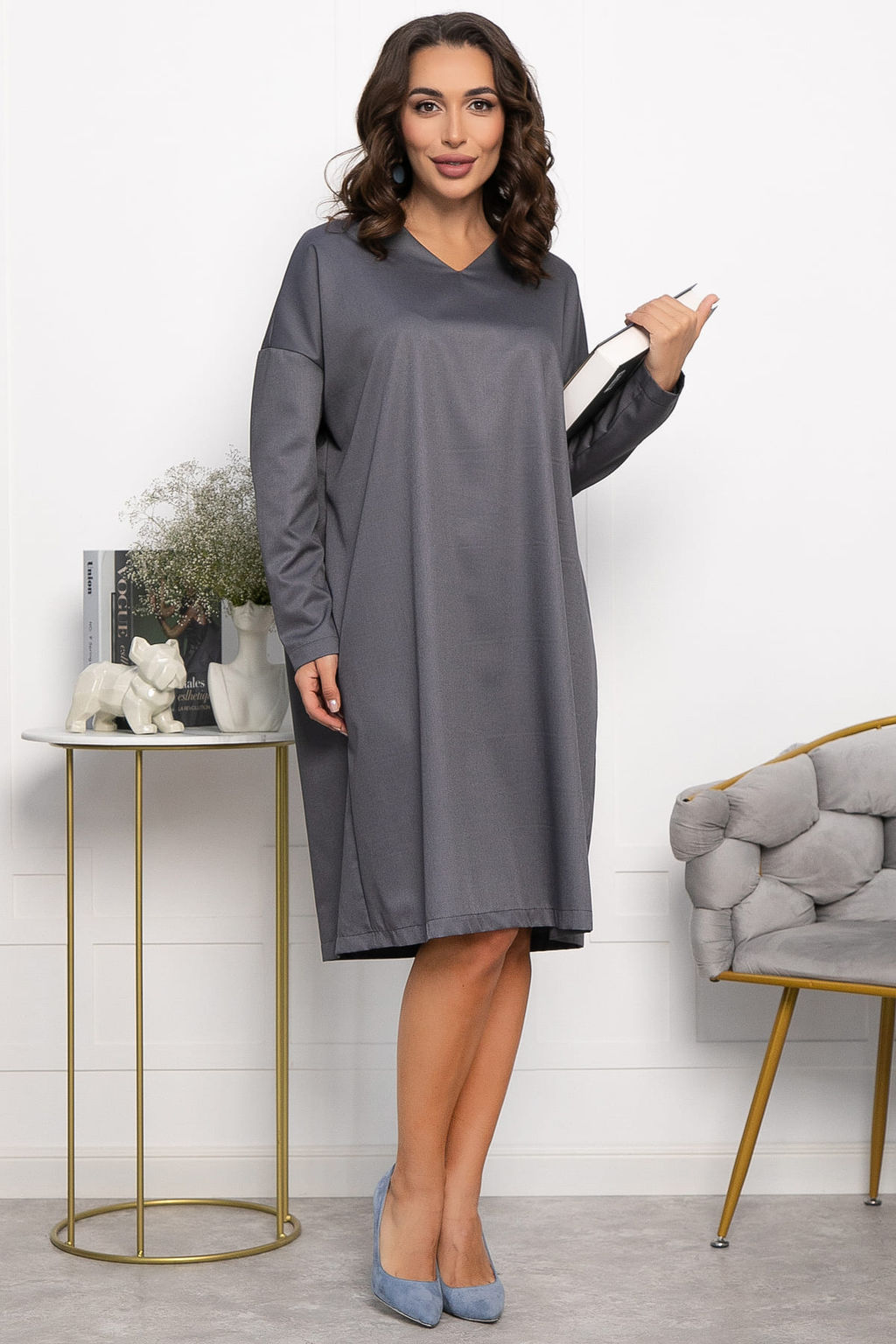 Платье Хюгге (темно-серое) П14121-25М - Lt collection фото 6