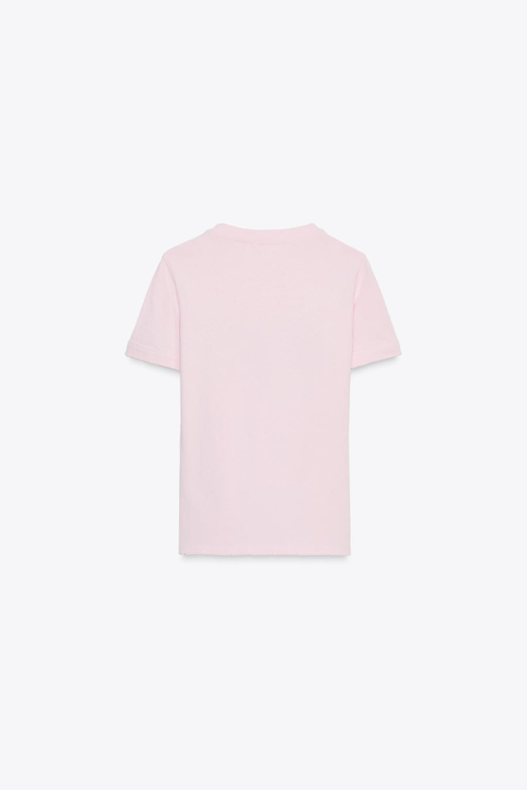 SLOGAN RIPPED COTTON T-SHIRT - Zara фото 9