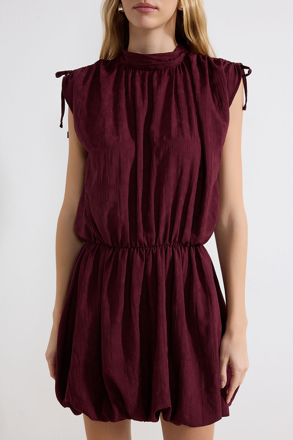 Murdum Balon Etek Detayl? K?sa / Mini Dokuma Elbise TWOSS26EL00139