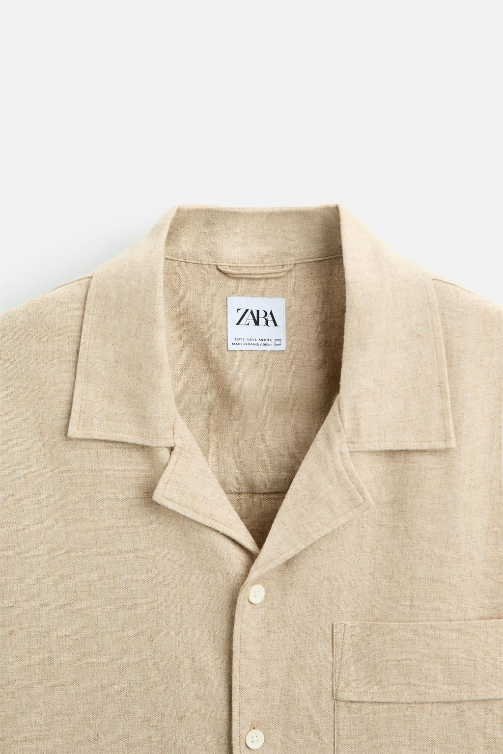 VISKOZ KETEN KARISIMLI GOMLEK - Zara фото 4