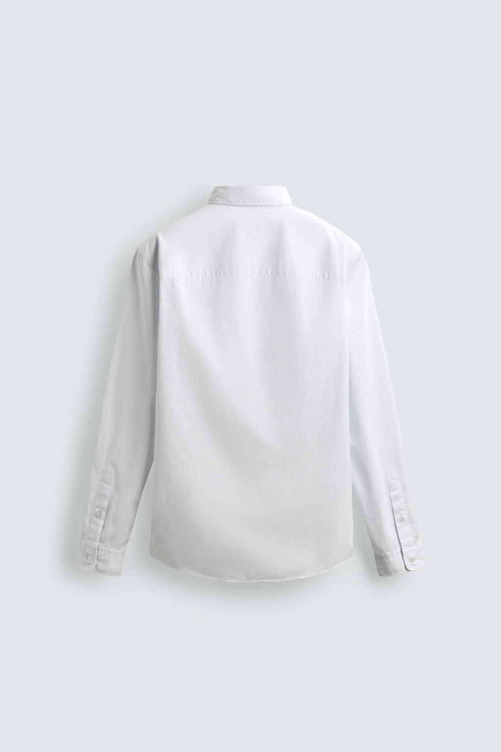 CAMISA ALGOD?N SOFT / Blanco / Celeste - Zara фото 8