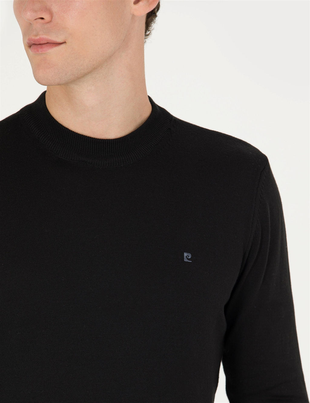 Siyah Slim Fit Yar_m Bal_k__ Yaka Basic Triko Kazak - Pierre cardin фото 7