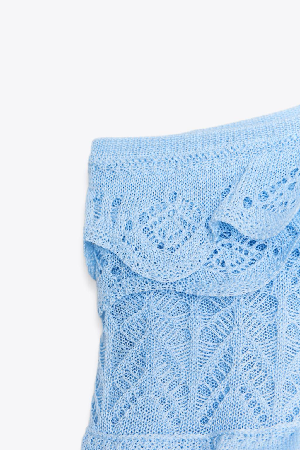 POINTELLE RUFFLED KNIT DRESS - Zara фото 8