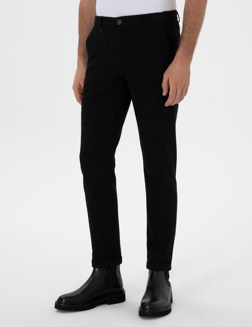 Siyah Slim Fit Kanvas Pantolon - Cacharel фото 2