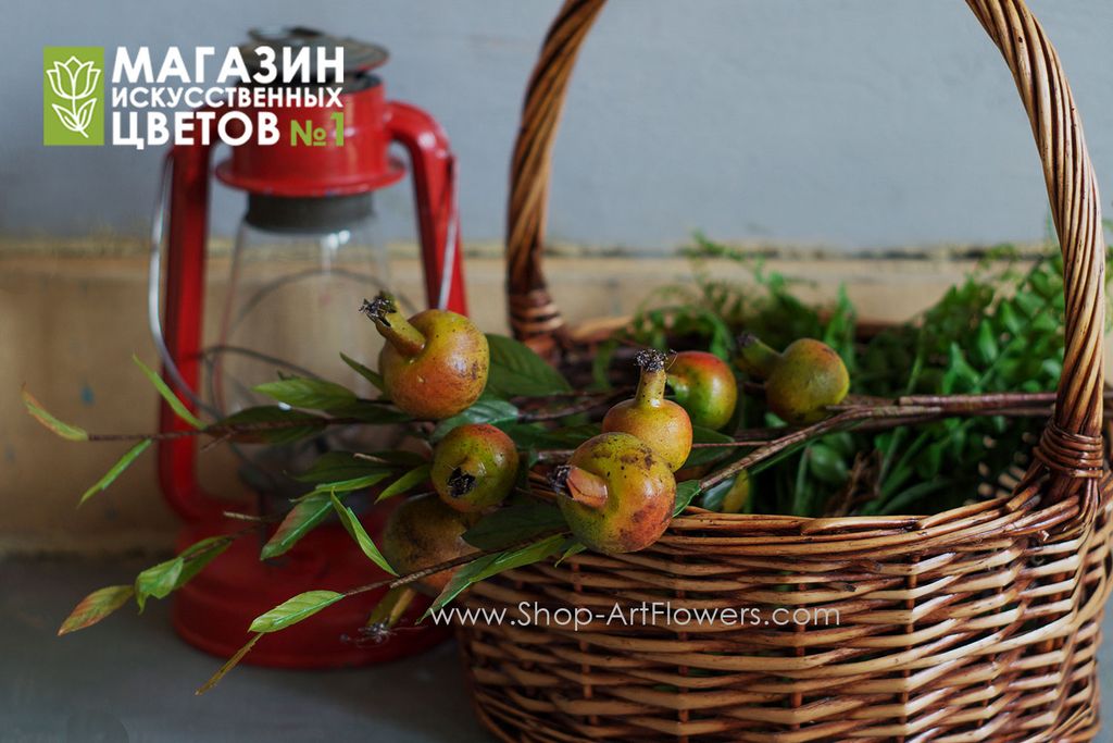 078 Гранат на ветке (2 малых + 1 большой)