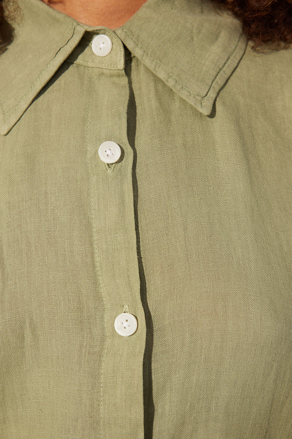 Mint %100 Keten Oversize Gomlek TWOSS24GO00121