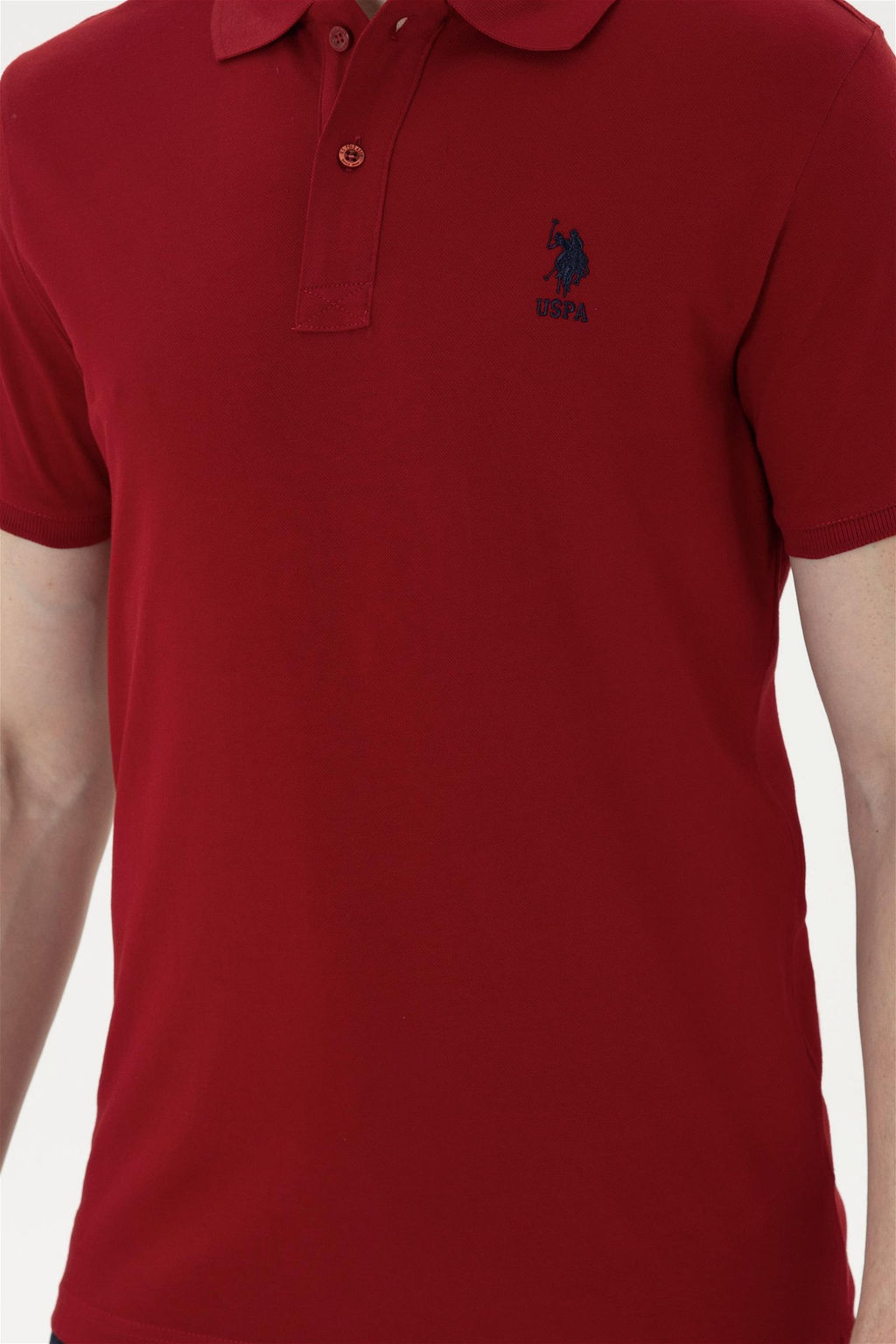 Мужская бордово-красная базовая футболка - U.s. polo assn фото 6
