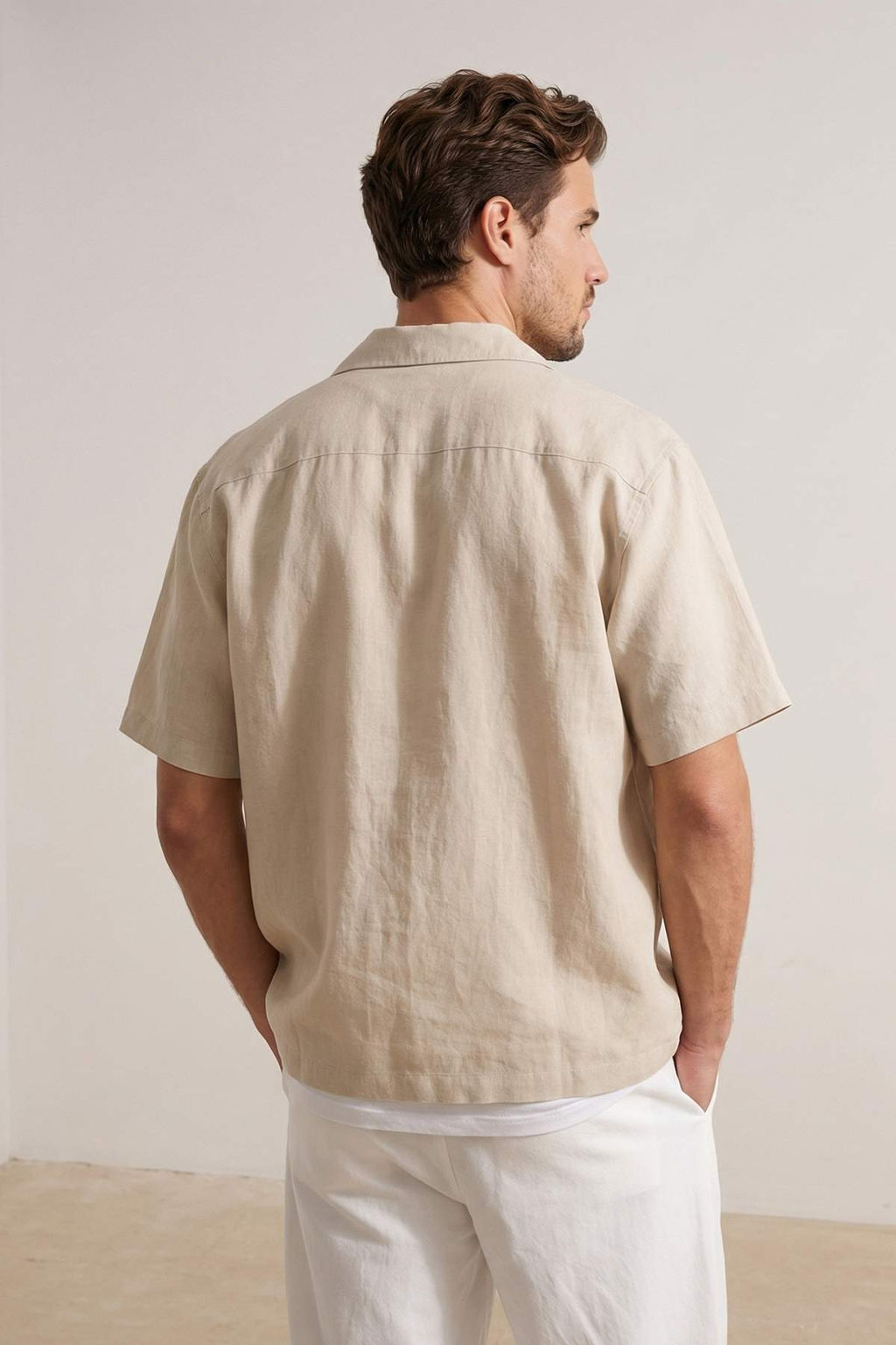 Ekru Oversize Erkek Gomlek TMNSS26GO00022 - Trendyolmilla фото 3