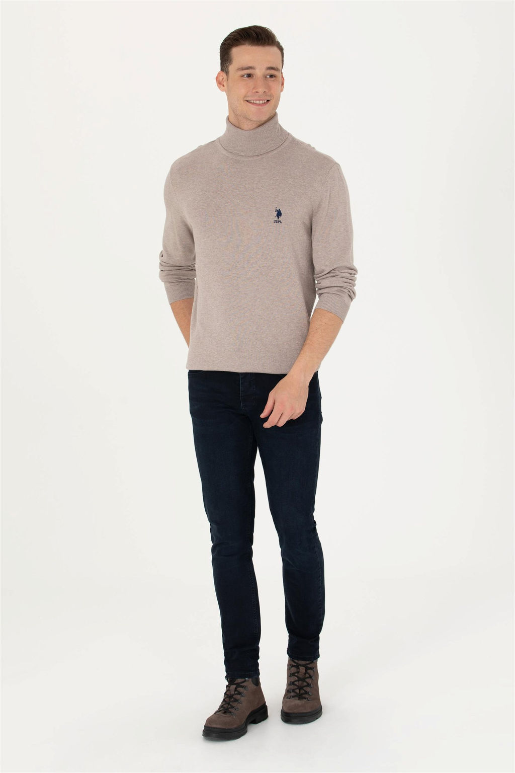 U. S. Polo Assn / Мужской базовый свитер из норки и меланжа - U.s. polo assn фото 4