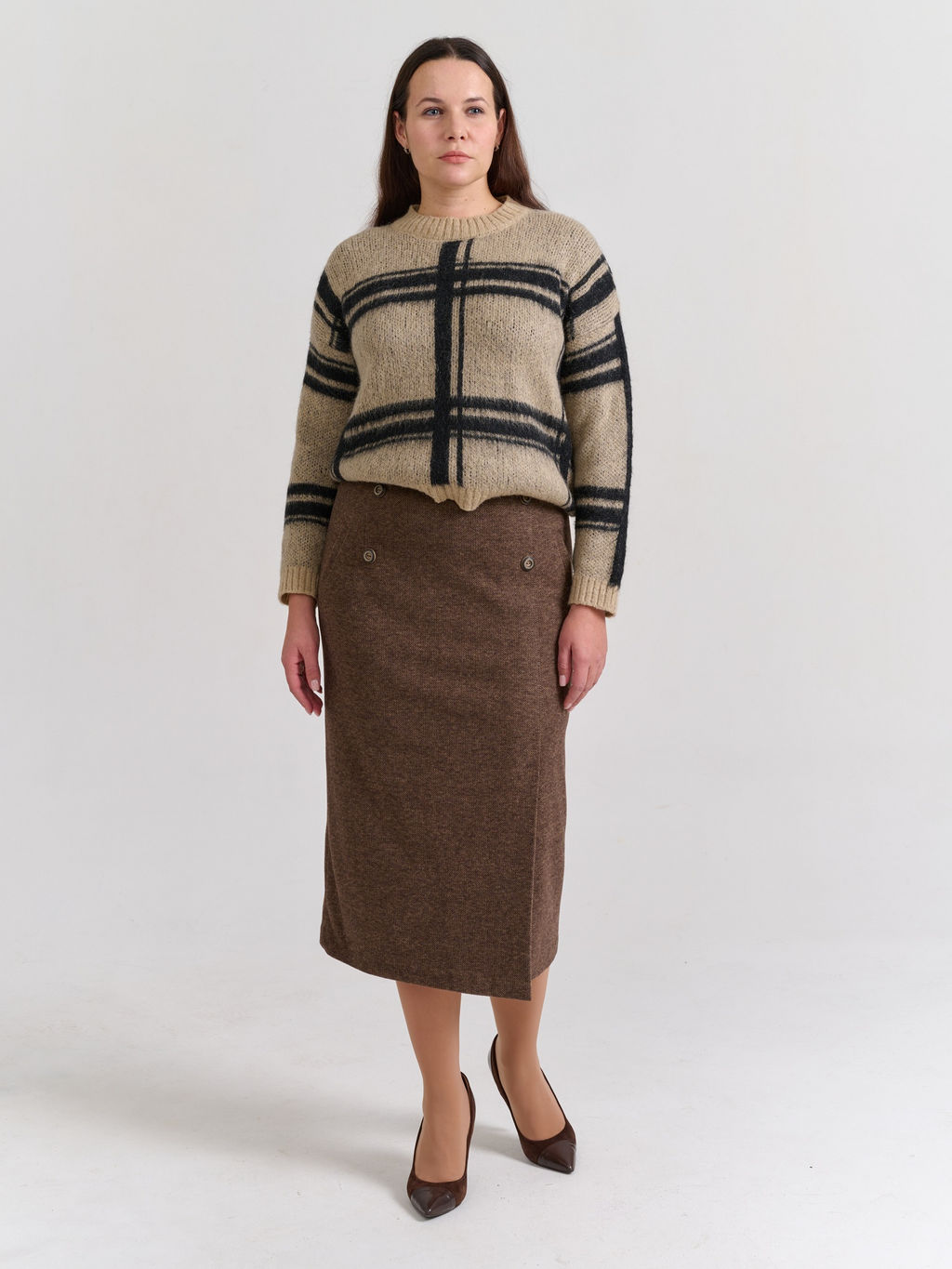 Юбка для холодной погоды с ШЕРСТЬЮ сзади по центу резинка