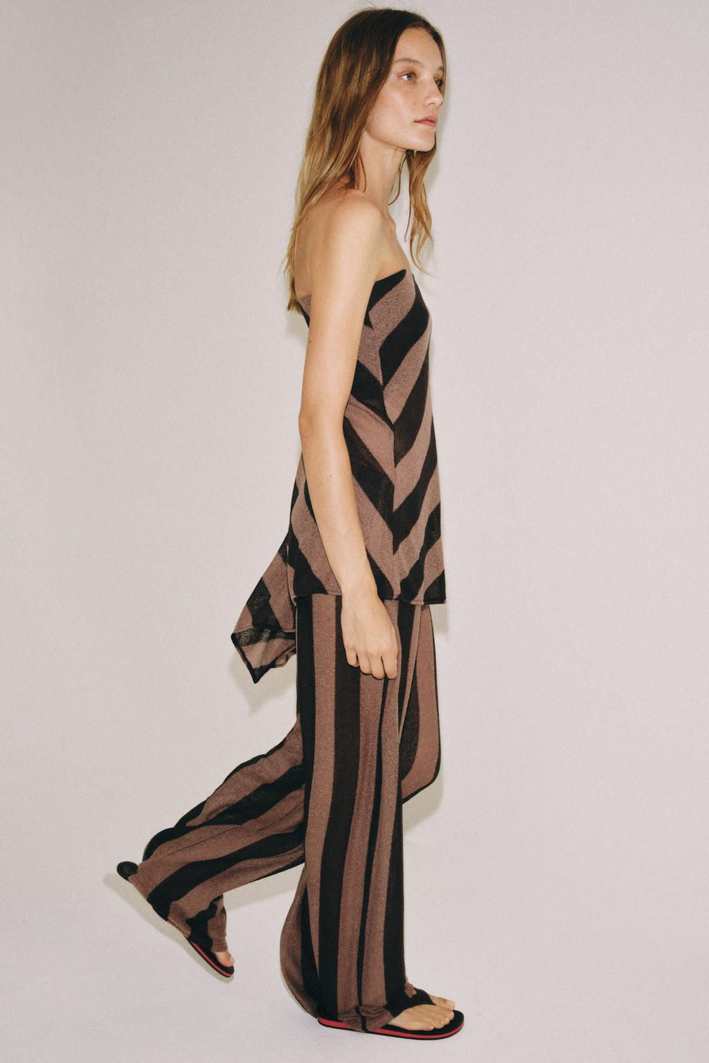 STRIPED RUSTIC BANDEAU TOP - Zara фото 6
