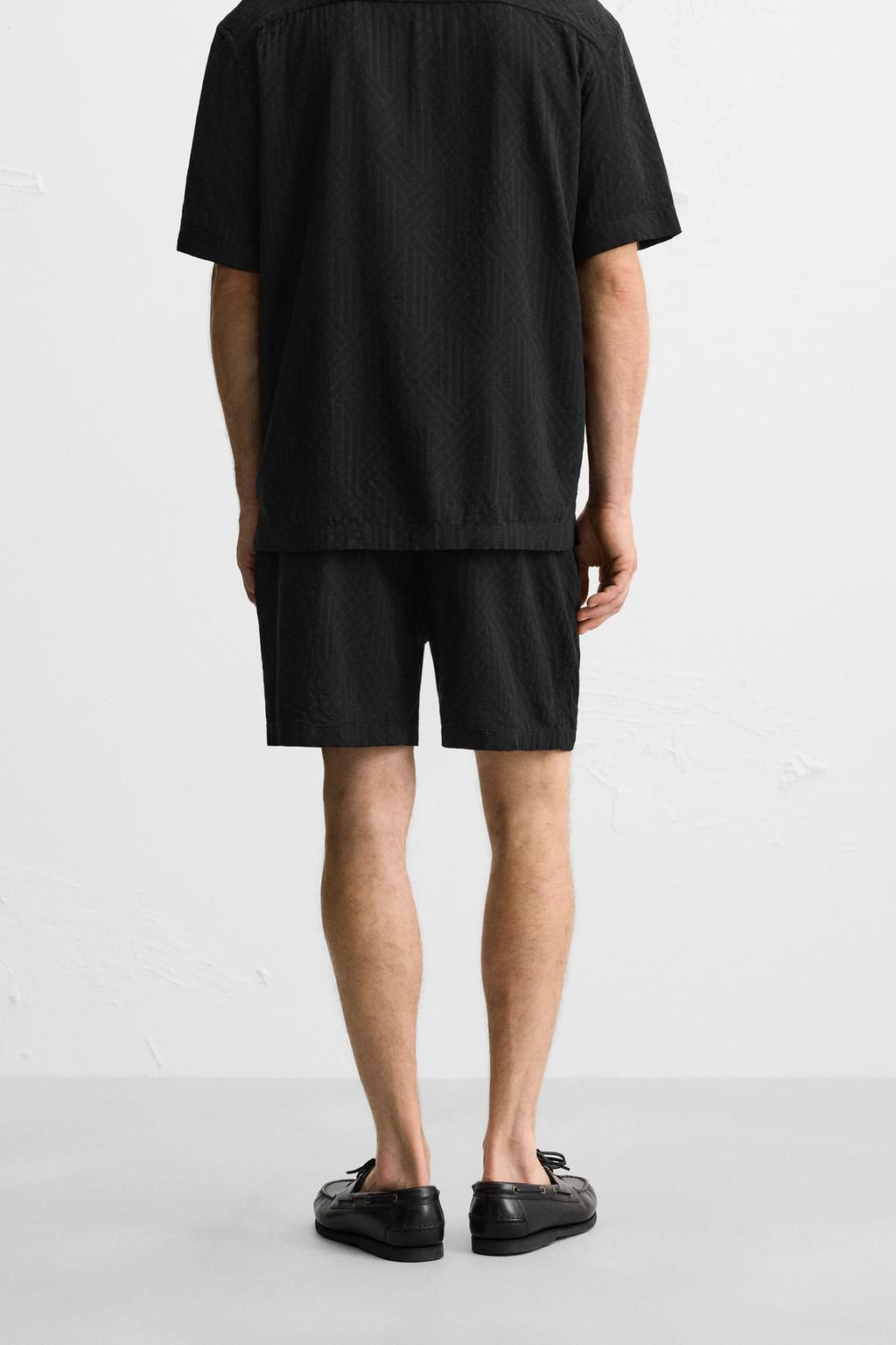 GEOMETRIC JACQUARD BERMUDA SHORTS - Zara фото 13