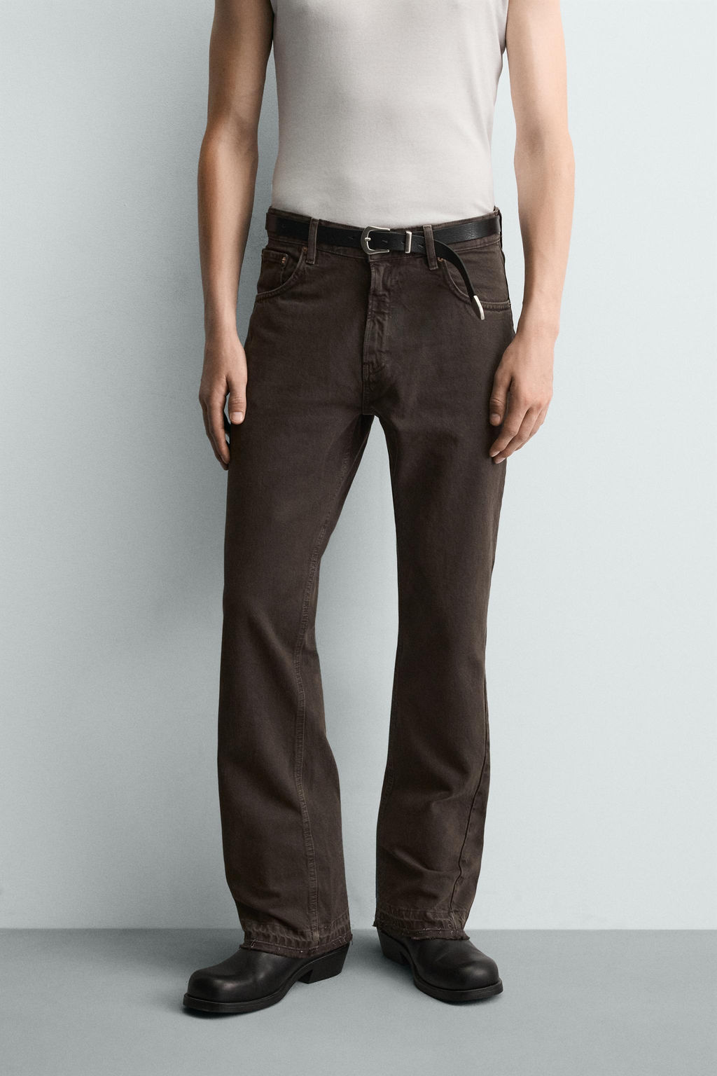 JEANS FLARE FIT ROTOS / Marr?n - Zara фото 18