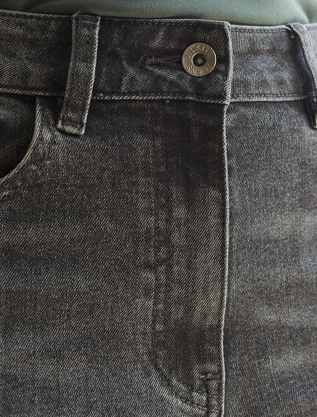 Джинсы прямые Regular fit с декоративной стиркой из эластичного денима - Vilatte фото 4