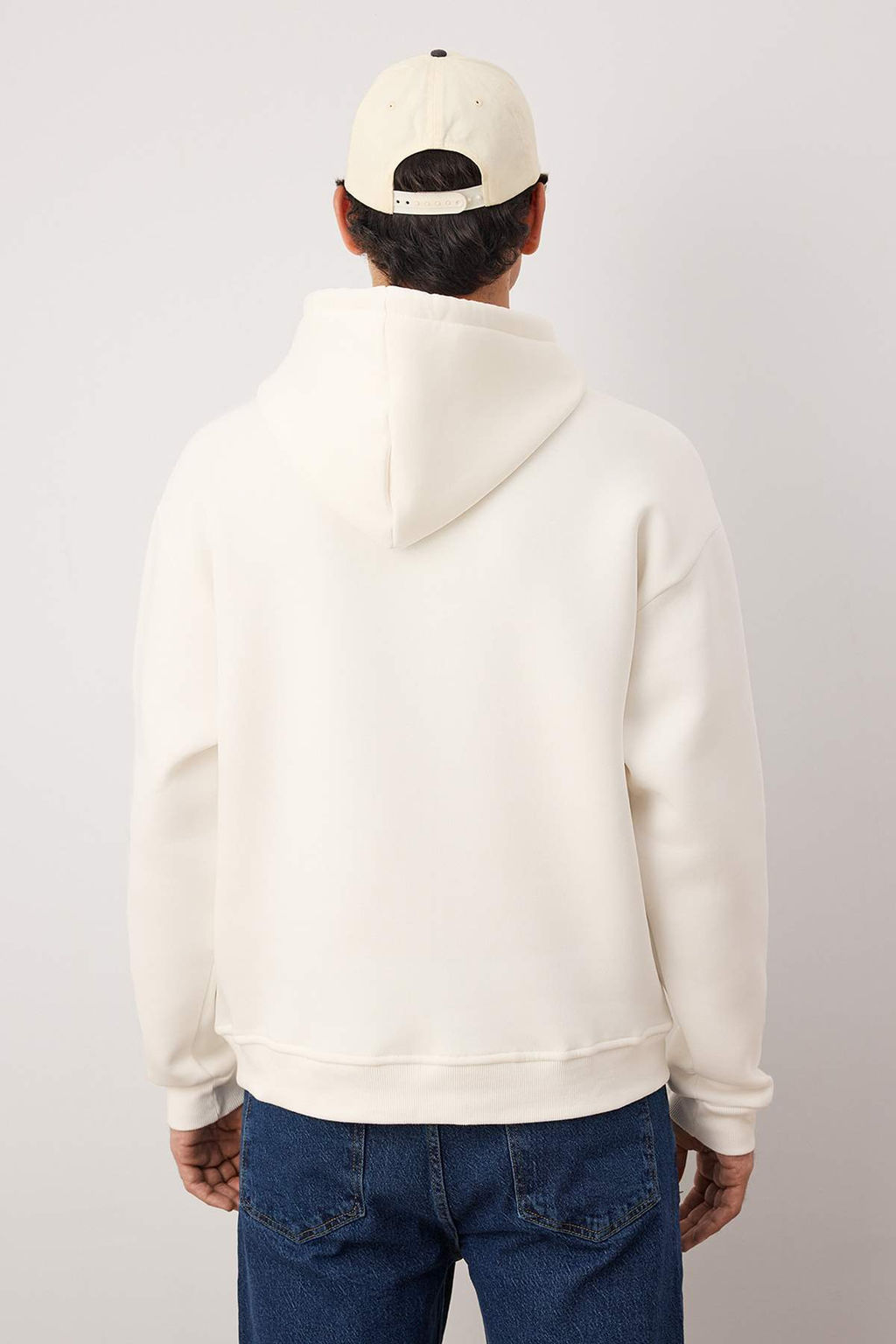 TRENDYOL MAN Indigo Regular/Normal Kesim Kapusonlu Ici Polar/S?cak Tutan Kurt Nak?sl? Sweatshirt TMNAW24SW00018 - Trendyolmilla фото 31