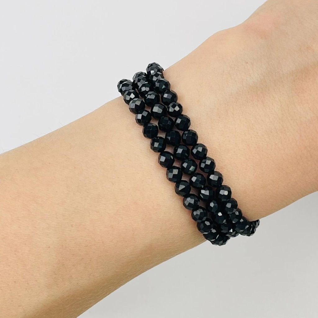 Бусины для украшений из черной Шпинели (90 бусин) 39 см