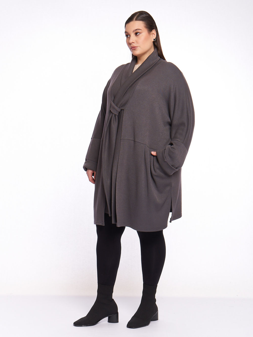 Кардиган с шалевым воротником KA02608GRY23