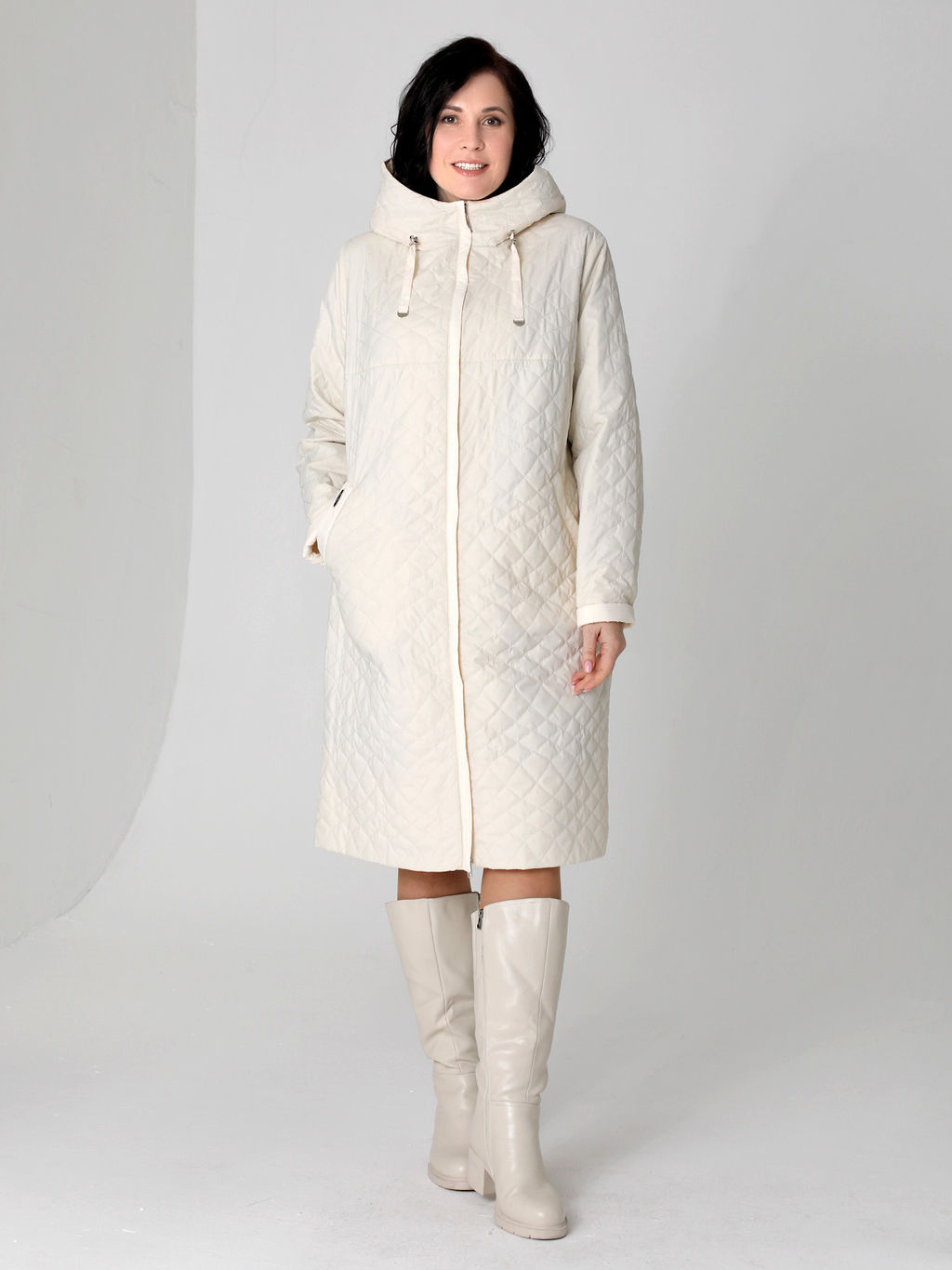 25118 Плащ утепл. молочный