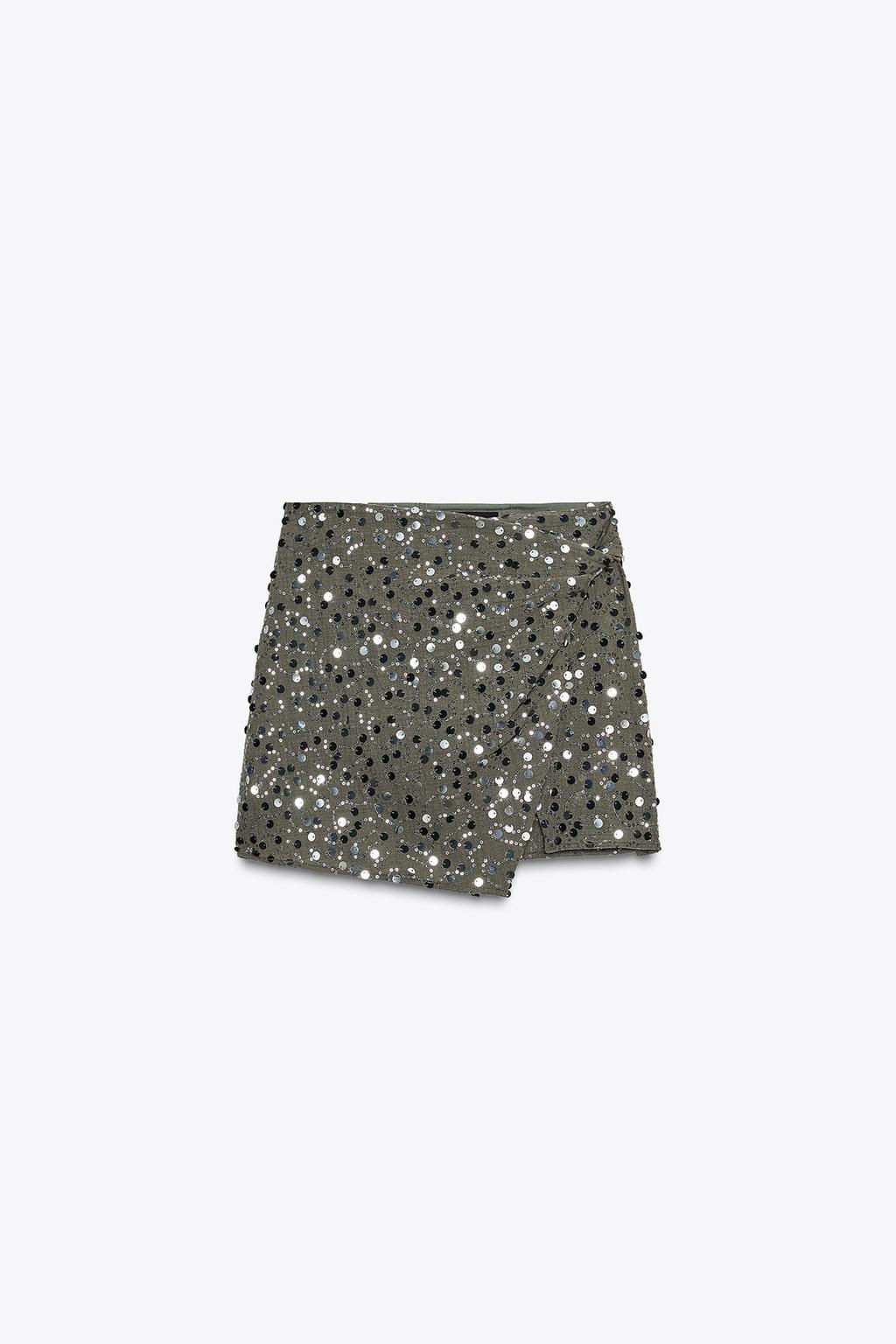 SEQUIN CROSSOVER MINI SKIRT - Zara фото 2