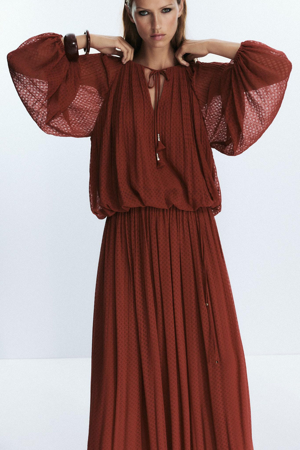 TASSEL PLEATED BLOUSE - Zara фото 17