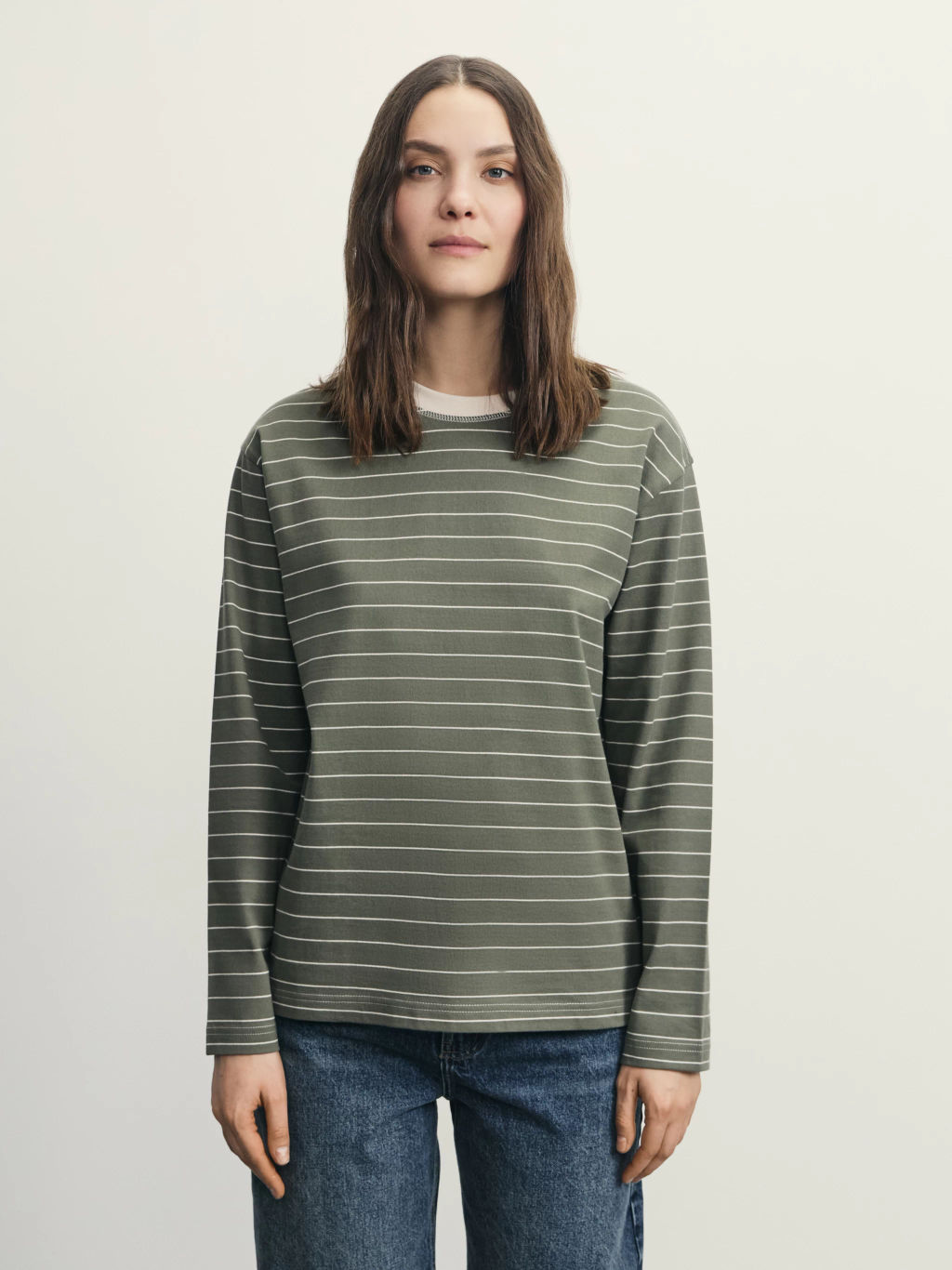 Лонгслив в полоску из хлопка / Zarina  фото 3