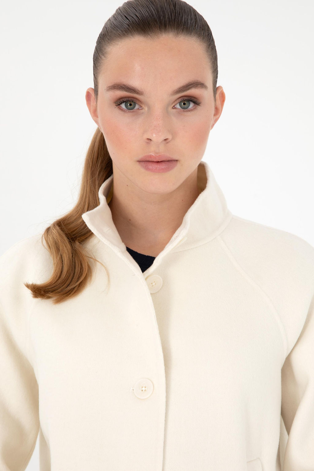 Женское кремовое пальто Stamp - U.s. polo assn фото 2