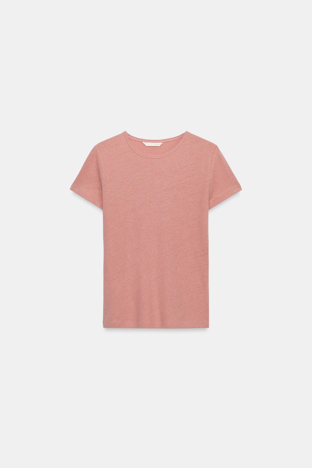 CAMISETA MANGA CORTA CON LINO / Rosa tiza - Zara фото 5
