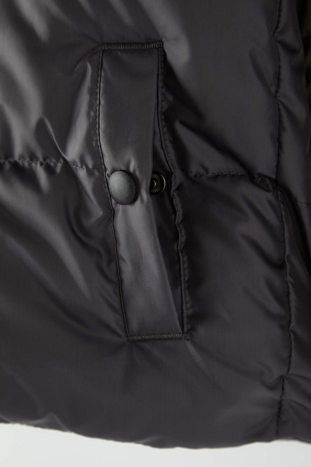 Haki Erkek Cocuk Duz Kapusonlu Regular Mont TKDAW26MO00013 - Trendyolmilla фото 3