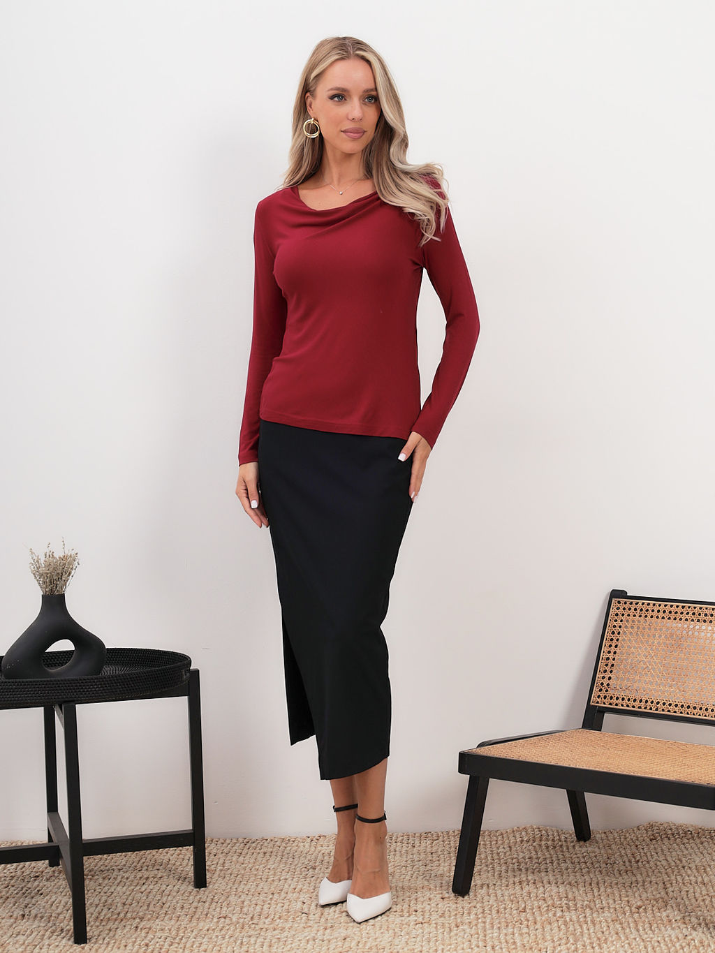 Джемпер женский KATHARINA KROSS KK-JP-003J-VI-бордо  фото 5