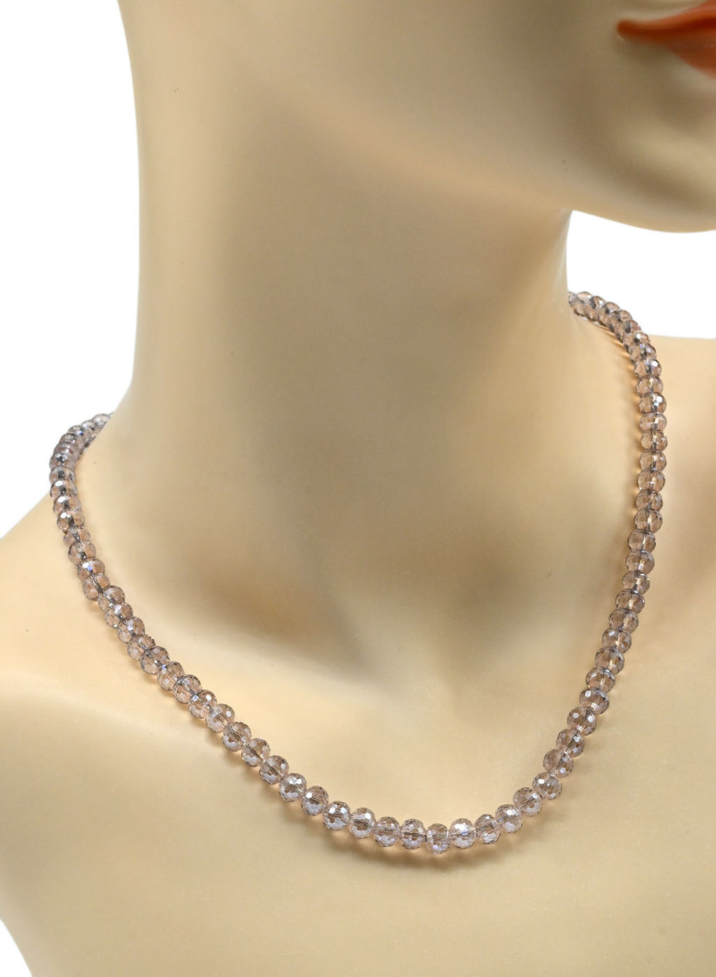 Бусы из циркона шарик гр.6мм цв.сиреневый, 46см