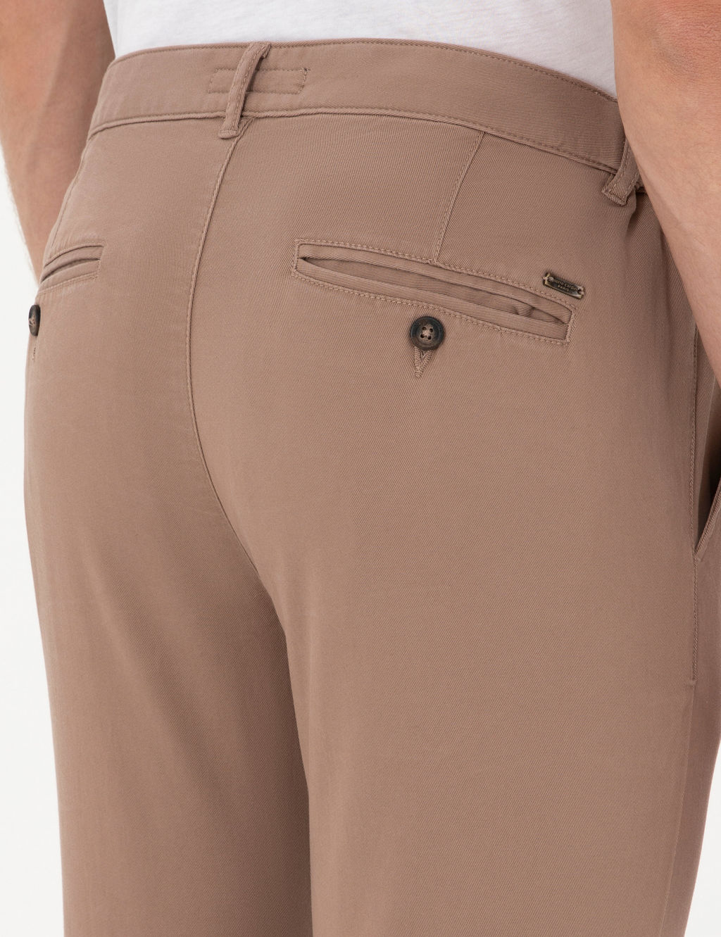 Vizon Slim Fit Beli Lastikli Ba_c_kl_ Kanvas Pantolon