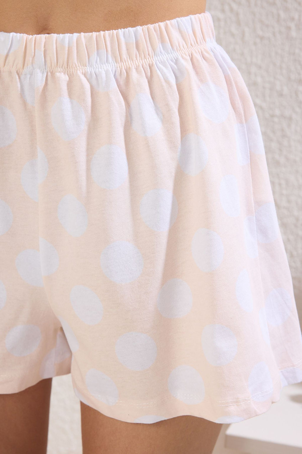 Trendyolmilla Somon %100 Pamuklu Puantiyeli Sortlu Orme Pijama Tak?m? THMSS20PT0077 фото 9