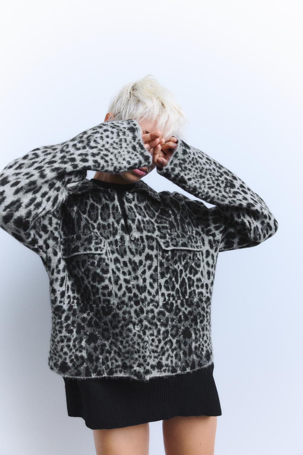 ANIMAL JACQUARD KNIT JACKET - Zara фото 3