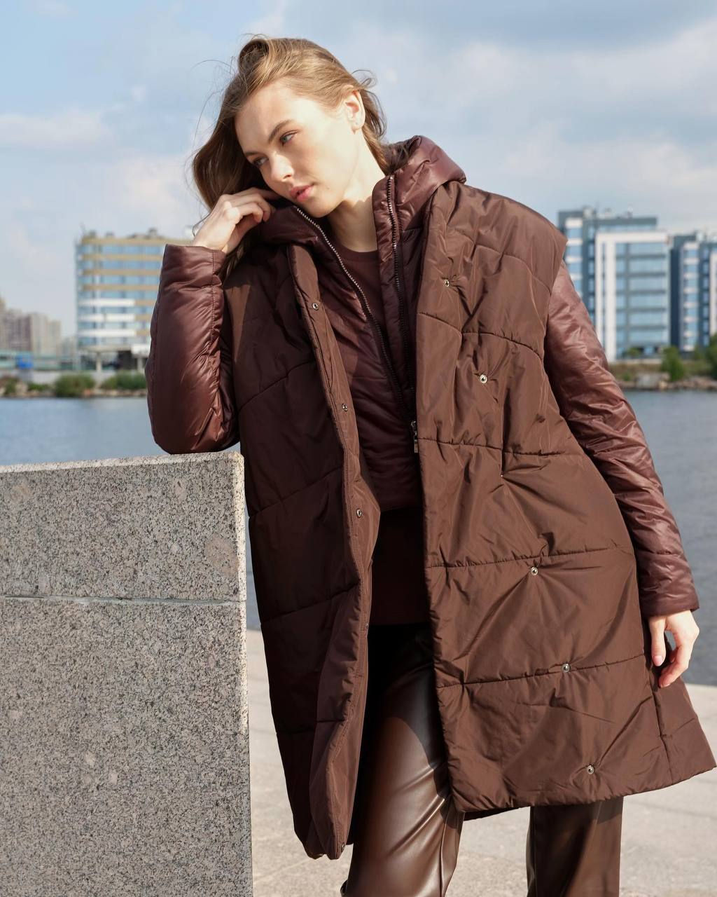 Пальто женское арт. 311W, шоколад