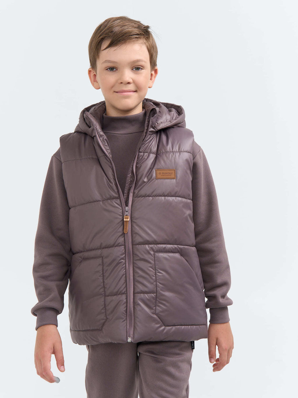Жилет со съемным капюшоном Темный шоколад 7+ - Bungly фото 10
