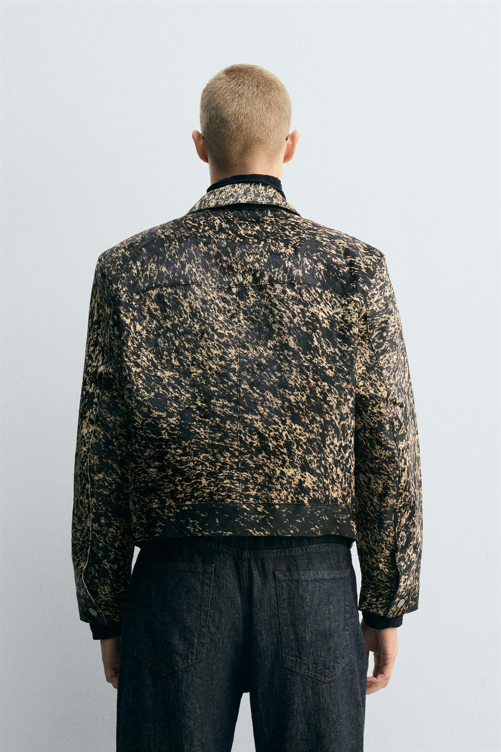 PRINTED SHEEPSKIN LEATHER JACKET - Zara фото 3