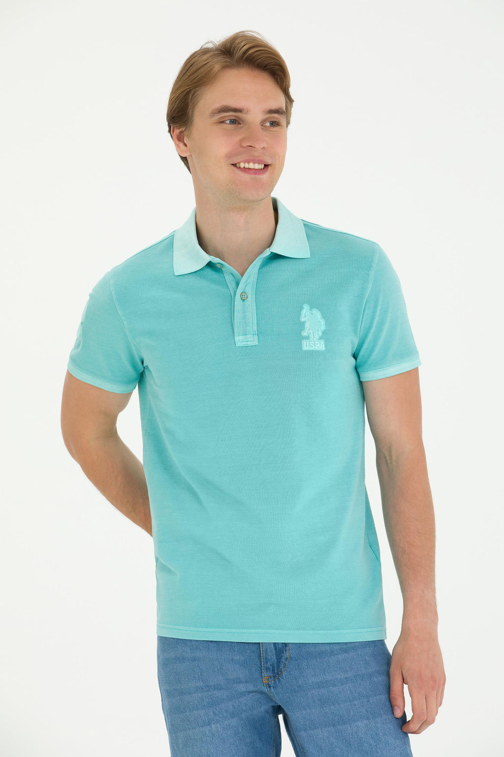 Мужская мятная базовая футболка - U.s. polo assn фото 15