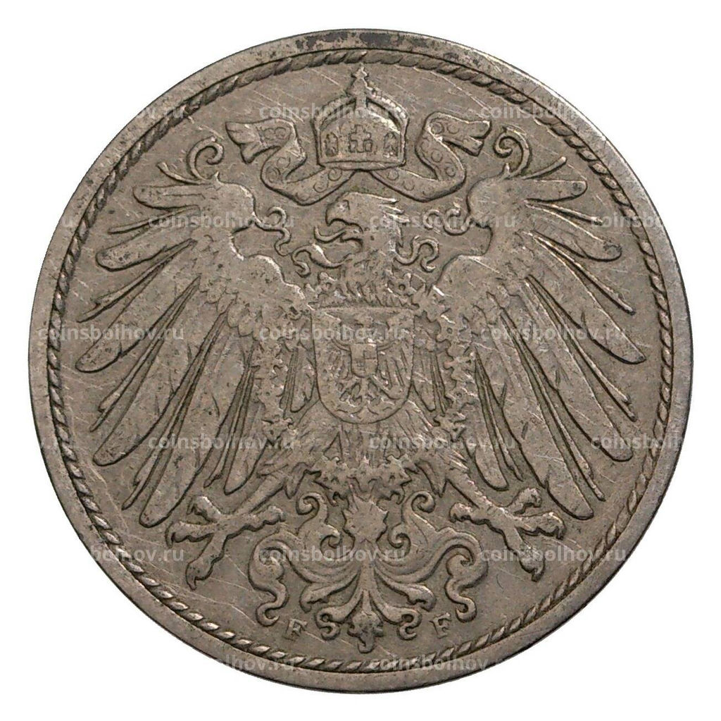 Монета 10 пфеннигов 1904 года F Германия