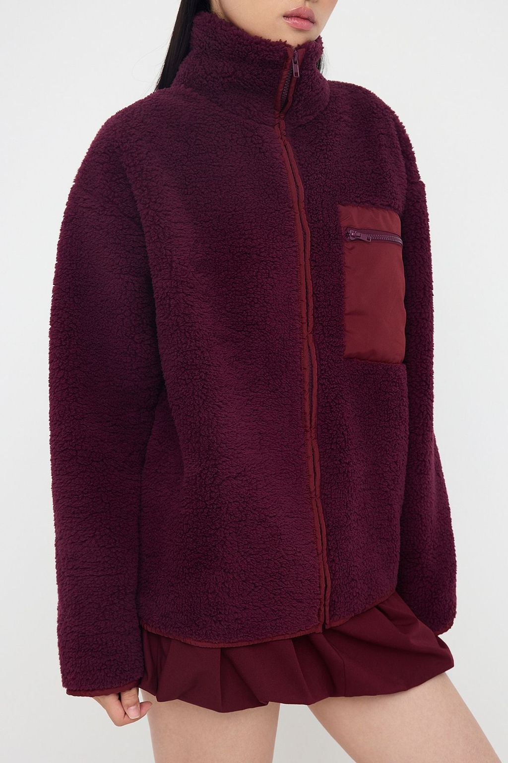 Winter Essentials Murdum Polar Fermuarl? Dik Yaka Cep Detayl? Orme Sweatshirt TWOAW24SW00071