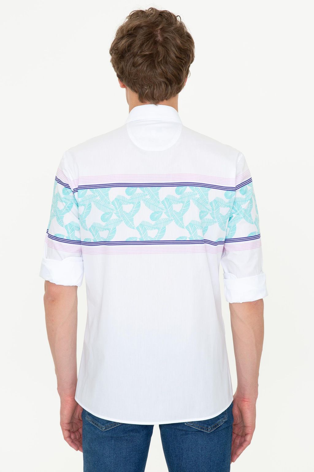 U. S. Polo Assn Мужская белая рубашка с длинным рукавом - U.s. polo assn фото 4