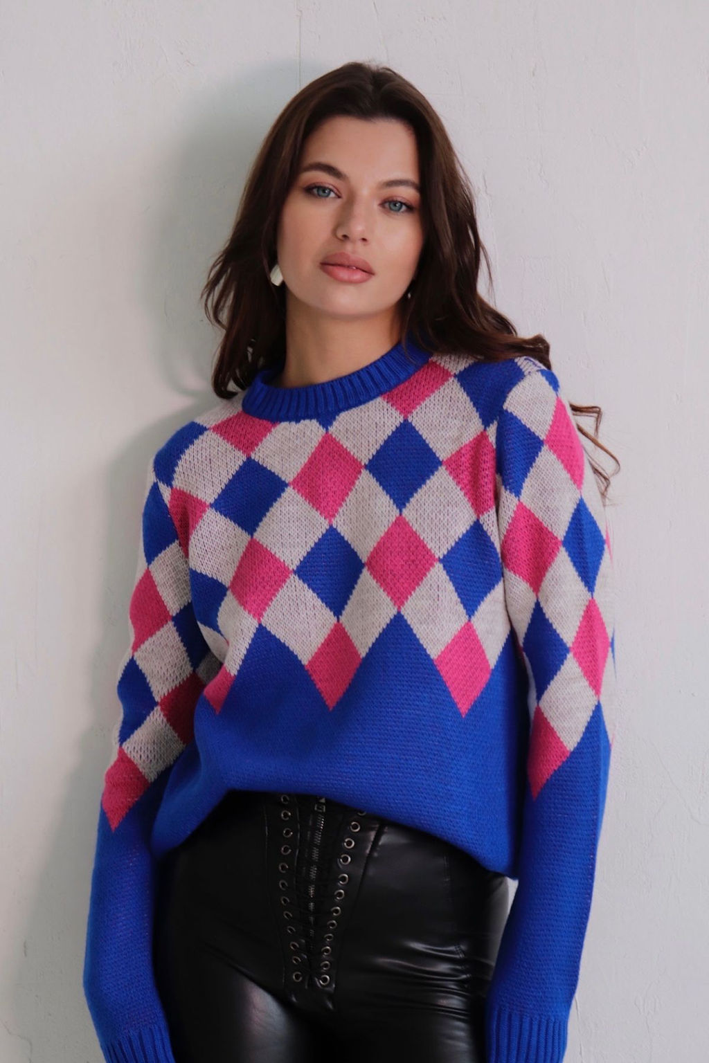 10661 Джемпер с ромбами синий - Martichelli фото 17